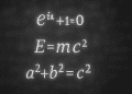 Unsolved math equations across a digital blackboard, representing the challenge faced by AI models like OpenAI and Google DeepMind at the International Math Olympiad.