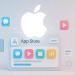3D Apple logo above App Store interface with mini app icons representing Apple’s new Mini Apps Partner Program and reduced commission fees