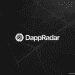 DappRadar logo fading over a dark, cobweb-like Web3 network background, symbolizing the platform’s shutdown.